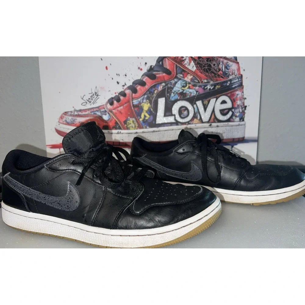 Nike Air Jordan 1 Low G Golf Men's 10.5 Black Cement Gum DD9315-005 Shoes